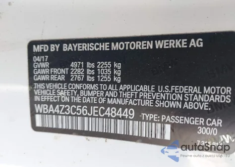 2018 BMW 430I xDrive из США, поврежденный, VIN WBA4Z3C56JEC48449